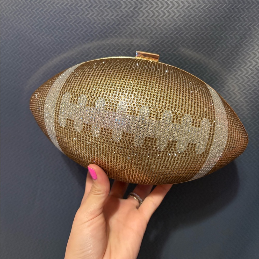 Gold Football Clutch
